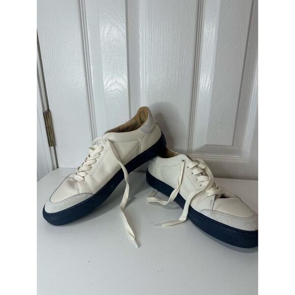 HIRUNDO White Midnight Blue Leather Sneakers Size EU 41 - Picture 4 of 9